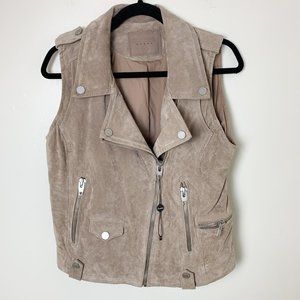 NWOT Blank NYC taupe moto vest leather jacket medium